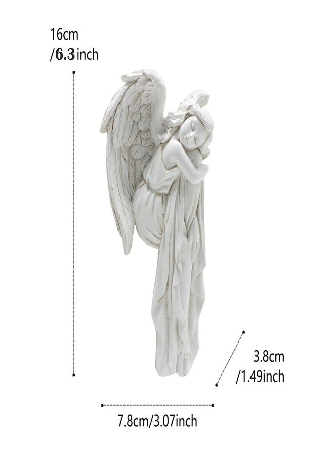 JARPSIRY Sleeping Angel Statue Door Corner Decor, 6.3 Inch Tall Resin Guardian Angel Figurine Edge Sculpture for Home Window Cabinet Ornaments (Right) - Image 2